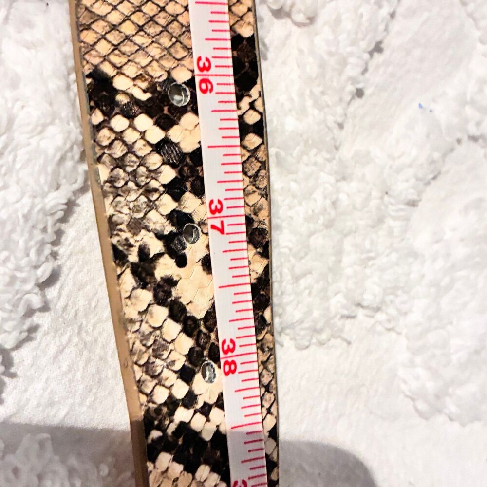 Ellen Tracy Faux leather Snakeskin Tan Black Belt Size L/XL - Picture 6 of 8